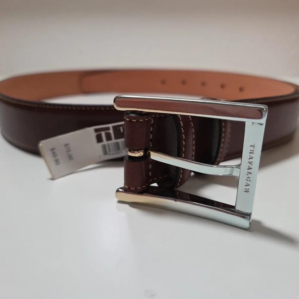 NEW Trafalgar 'Cortina' Leather Belt - Honey Maple - Size 42‎